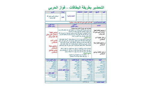 تحضير حديث رابع ابتدائي الفصل الثالث