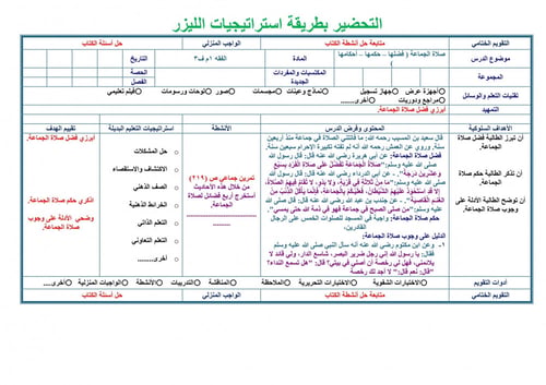 تحضير فقه اول متوسط الفصل الثالث
