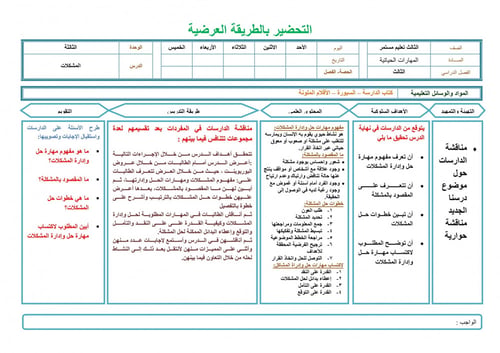 تحضير مهارات حياتية ثالث كبيرات الفصل الثالث
