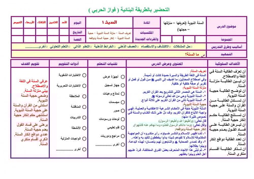 تحضير حديث اول ثانوي مسارات الفصل الثالث