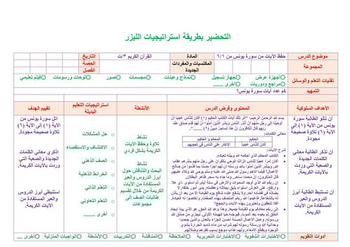 تحضير قران 3 مقررات مدارس التحفيظ