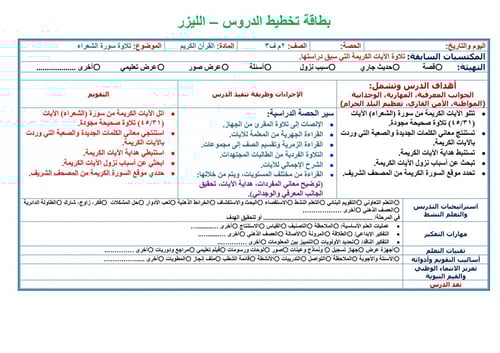 تحضير قران ثاني متوسط الفصل الثالث