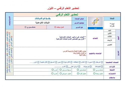 تحضير احياء 3 مقررات