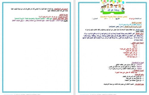 تحضير وحدة هو الله رياض الأطفال