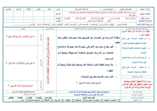 تحضير علوم واقتصاد ثاني كبيرات الفصل الثالث