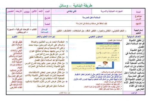 تحضير مهارات حياتية واسرية ثاني ابتدائي الفصل الثا...