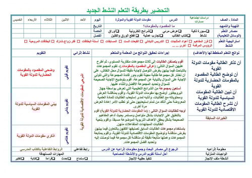 تحضير اجتماعيات اول ثانوي مسارات الفصل الثالث