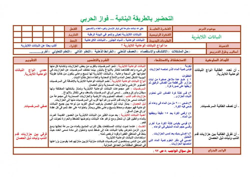 تحضير علوم ثاني متوسط الفصل الثالث