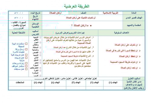تحضير دراسات إسلامية ثالث ابتدائي الفصل الثالث ترب...