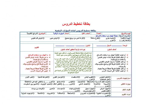 تحضير مهارات رقمية سادس ابتدائي الفصل الثالث