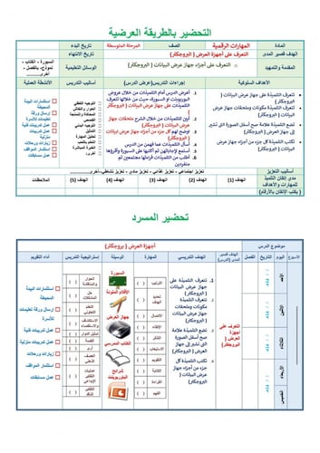 تحضير مهارات رقمية ثاني متوسط الفصل الثالث تربية ف...