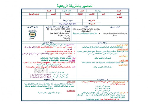 تحضير رياضيات ثالث متوسط الفصل الثالث