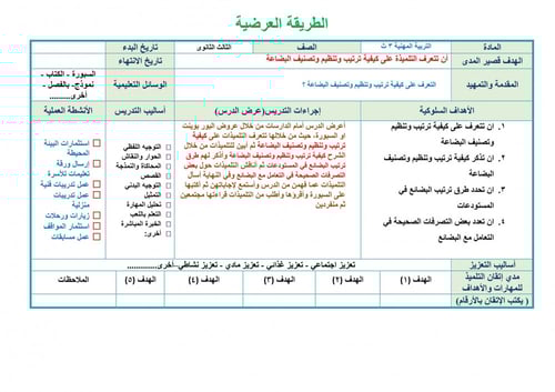 تحضير مهارات مهنية ثالث ثانوي الفصل الثالث تربية ف...