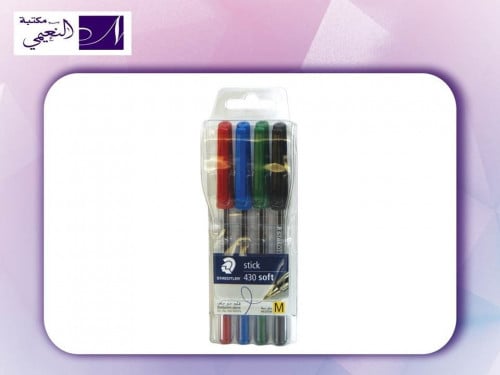أقلام الحبر الجاف ستيك 430 بعدد 4 -متعدد الألوان