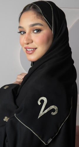 طرحة برج الحمل تطريز ذهبي