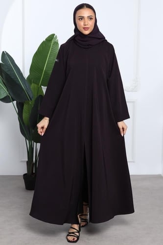 عباية كريب يوناني بارز الملمس بنفسجي