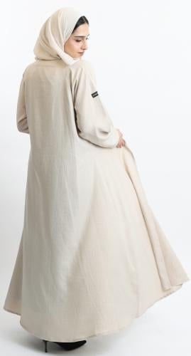 عباية نصف كلوش سكري- لينن قطني