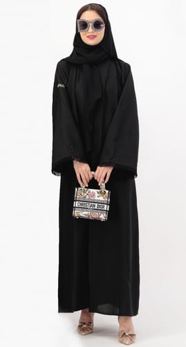 عباية برج الثور تطريز أسود