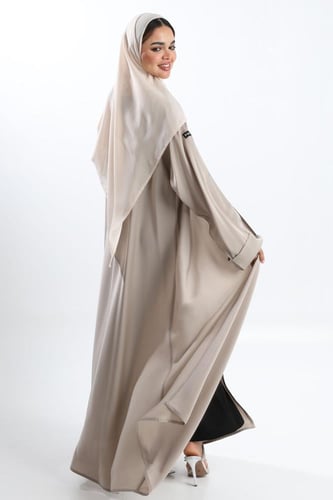 عباية نصف كلوش كريب راما أكمام كلاسيك بيج