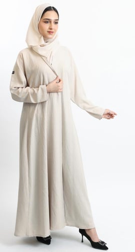 عباية نصف كلوش سكري- لينن قطني