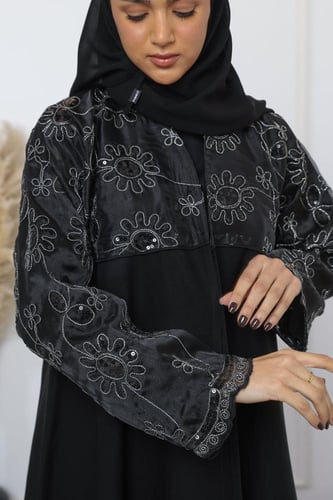 عباية تطريز من الأعلى أورجنزا وترتر