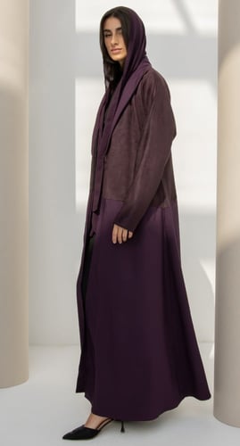 عباية شتوية كلوش شامواه بنفسجي