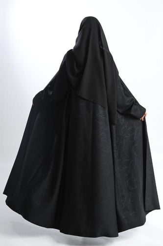 عباية سوداء جاكار أغصان