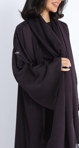 عباية أكمام واسعة بنفسجي- حرير بارد