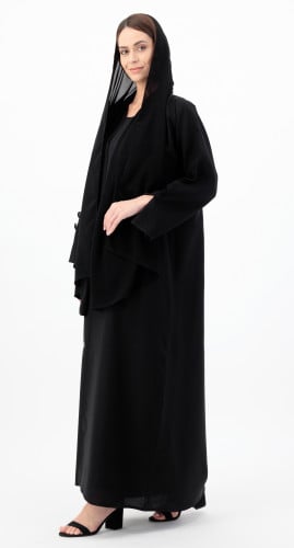 عباية سوداء أزرار من الخلف