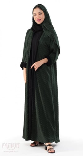 عباية وجهين (دبل فيس) أخضر وأسود