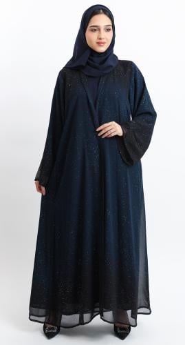 عباية صيفية تركواز أومبري بـ لمعة