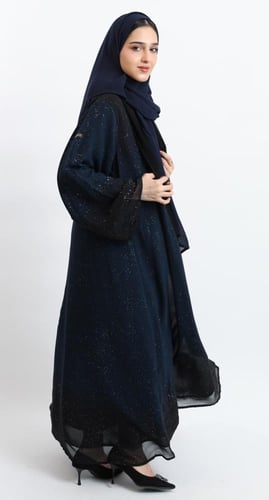 عباية صيفية تركواز أومبري بـ لمعة