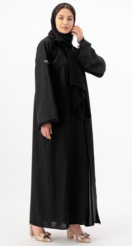 عباية برج القوس تطريز أسود