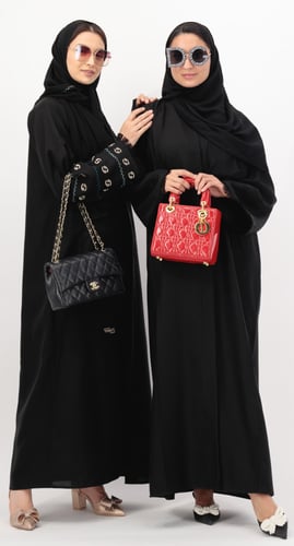 عباية برج السرطان تطريز أسود