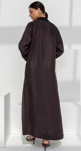 عباية دبل فيس بني عودي وأسود