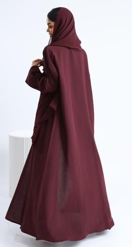 عباية باردة كريب ياباني عنابي