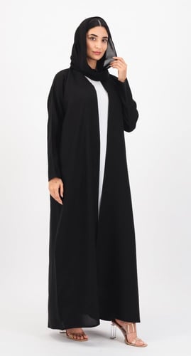 عباية سوداء ناعمة سادة