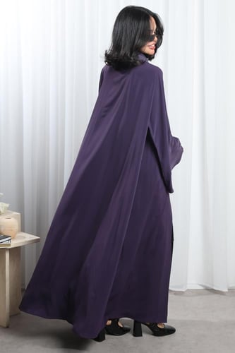 عباية موف أكمام واسعة بفتحة ناعمة