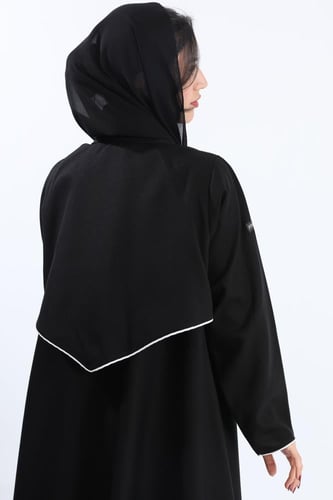 عباية ياقة مع جاكيت تحديد أبيض