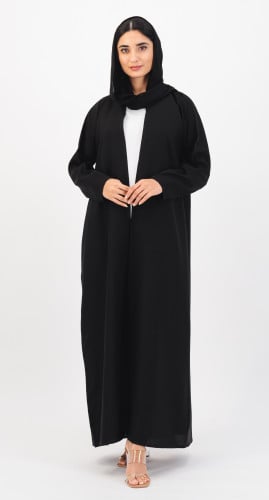 عباية سوداء ناعمة سادة