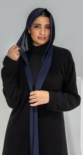 عباية دبل فيس كحلي وأسود