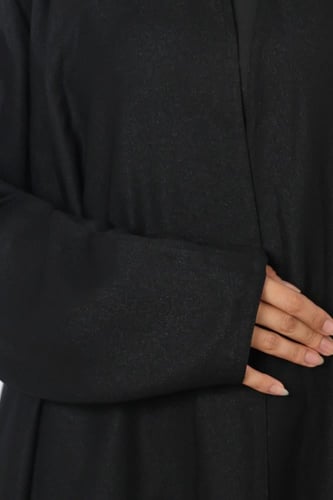 عباية سوداء لمعة ناعمة