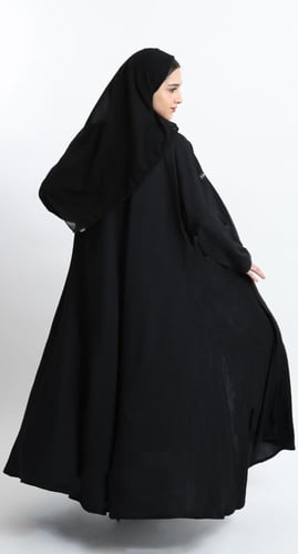 عباية كلوش أسود - كريب أمريكي