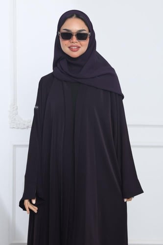 عباية بنفسجي أكمام واسعة بفتحة ناعمة