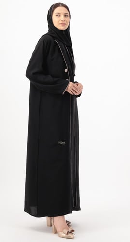 عباية بـ ياقة وفستان متصل - تفاصيل لحمي