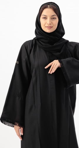 عباية برج العذراء تطريز أسود