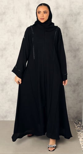 عباية كلوش طقطق شك أسود