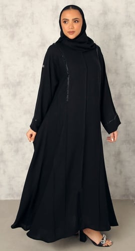 عباية كلوش طقطق شك أسود