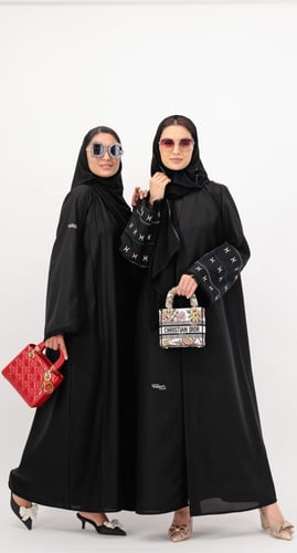 عباية برج الحوت تطريز أسود