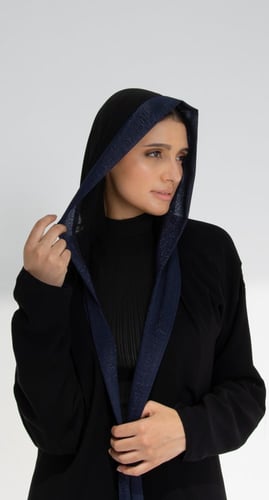 عباية دبل فيس كحلي وأسود